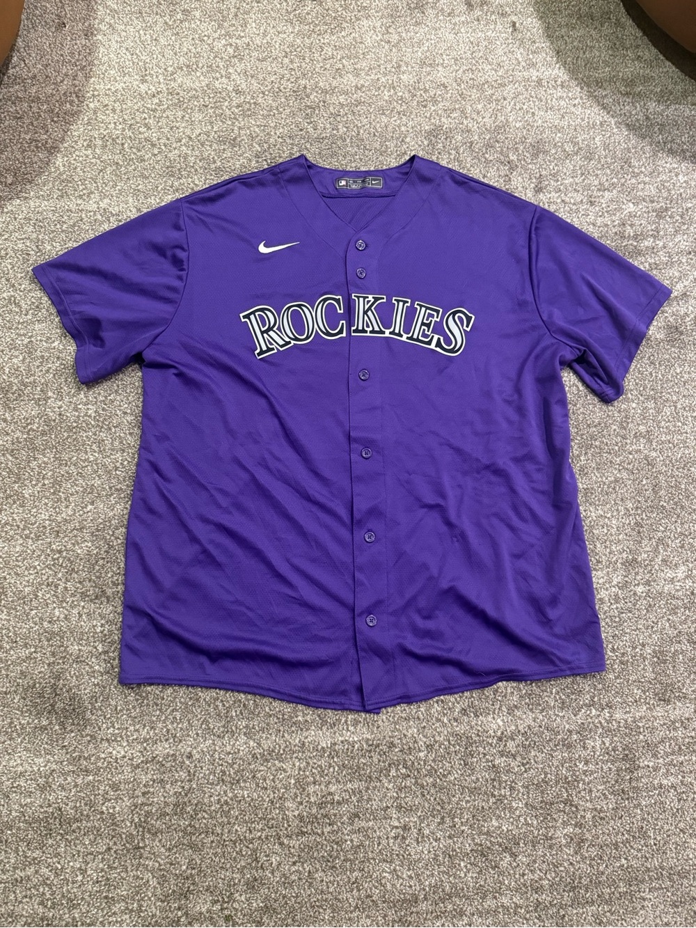 ⁠Nike MLB Colorado Rockies Jersey Adult XXL Purple Alternate Replica Blank Back
